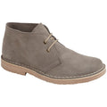 Gray - Front - Roamers Mens Suede Leather Round Toe Desert Boot