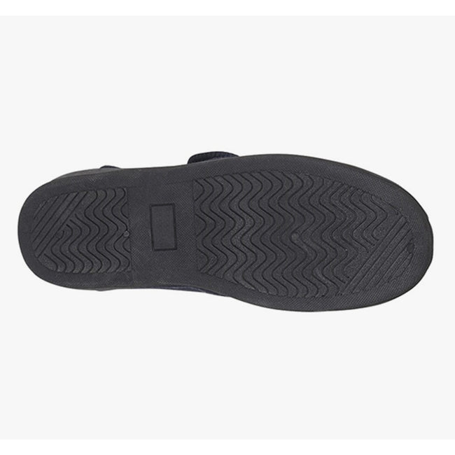 Navy Velour - Side - Sleepers Mens Carl Touch Fasten Slipper