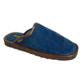 Navy - Front - Sleepers Mens Mule Imitation Suede Slippers
