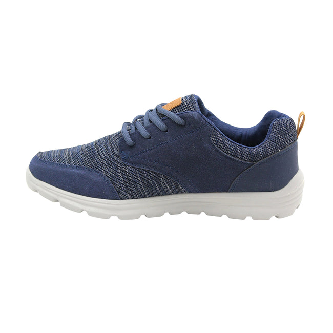 Navy - Side - Dek Mens Memory Foam Sneakers