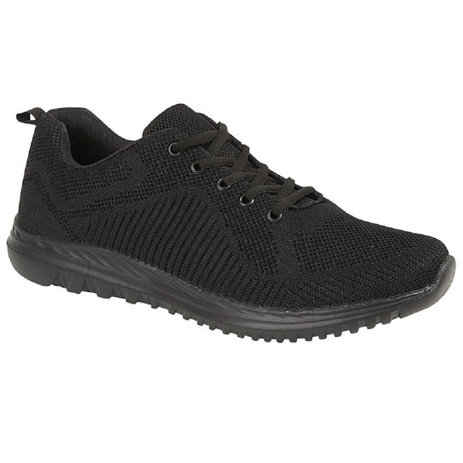 Black - Front - Dek Unisex Adults Freeway Memory Foam Sneaker