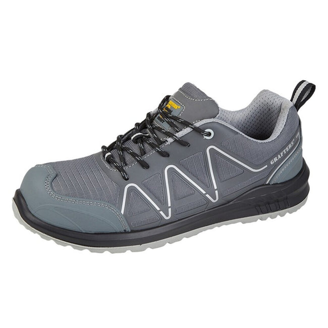 Gray - Front - Grafters Mens Safety Trainers
