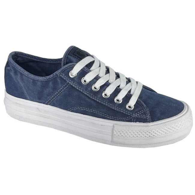 Denim Blue - Front - Rdek Womens-Ladies Canvas Sneakers
