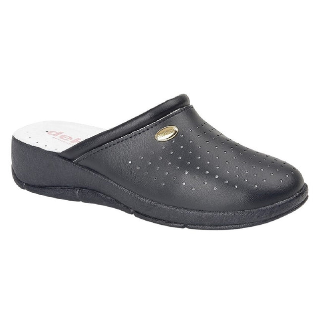 Blue - Front - Rdek Womens-Ladies Leather Clogs