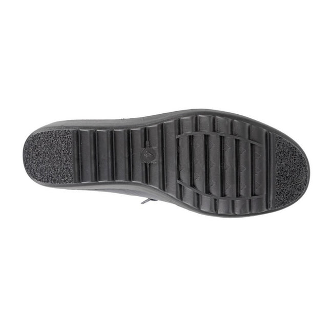Black - Side - Boulevard Womens-Ladies Twin Zip Loafers