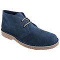 Navy - Front - Roamers Mens Real Suede Round Toe Unlined Desert Boots