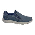 Navy - Front - Scimitar Mens Synthetic Nubuck Loafers