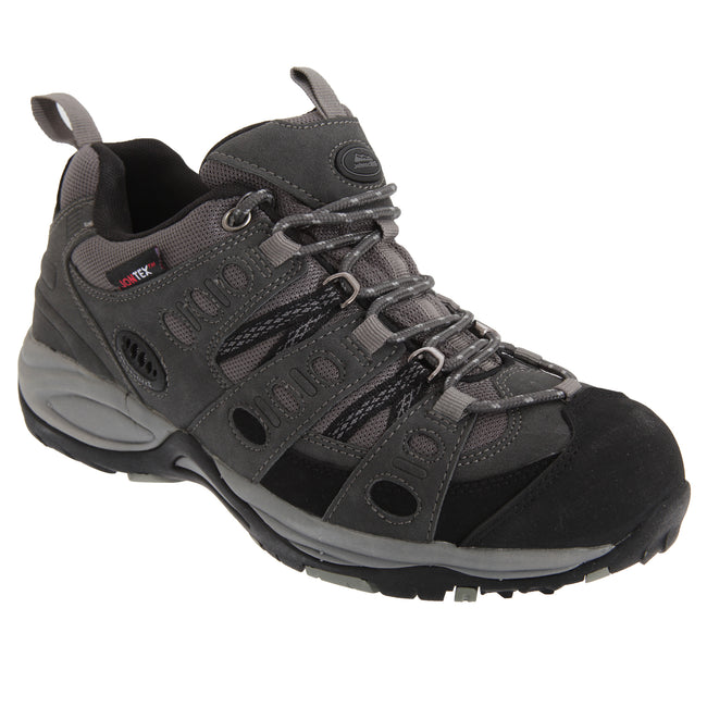 Grey-Black - Front - Johnscliffe Mens Kathmandu Approach Trekking Shoes