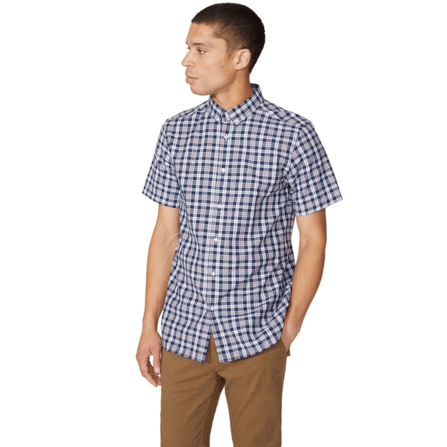 Burgundy - Front - Maine Mens Checked Shirt