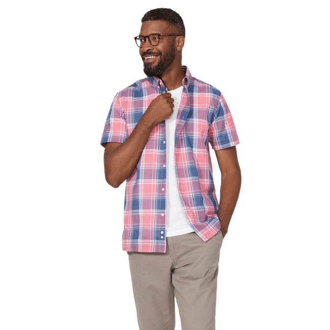 Pink - Front - Maine Mens Checked Shirt