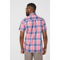 Pink - Back - Maine Mens Checked Shirt