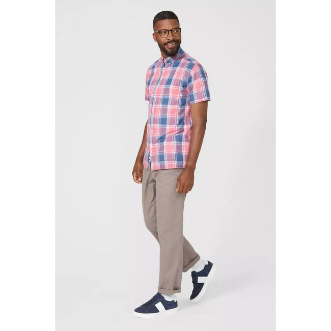 Pink - Pack Shot - Maine Mens Checked Shirt