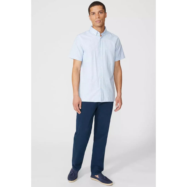 Pale Blue - Lifestyle - Maine Mens Mini Check Shirt