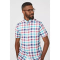 Navy - Side - Maine Mens Checked Shirt