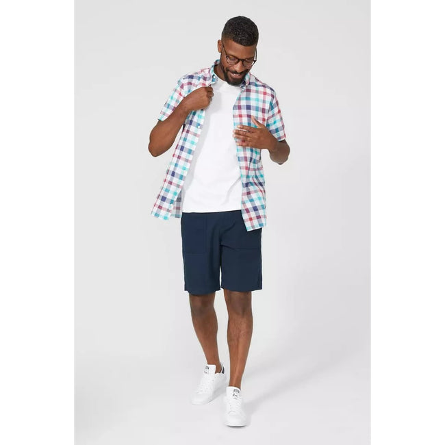 Navy - Pack Shot - Maine Mens Checked Shirt