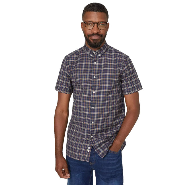 Green - Front - Maine Mens Checked Textured Shirt