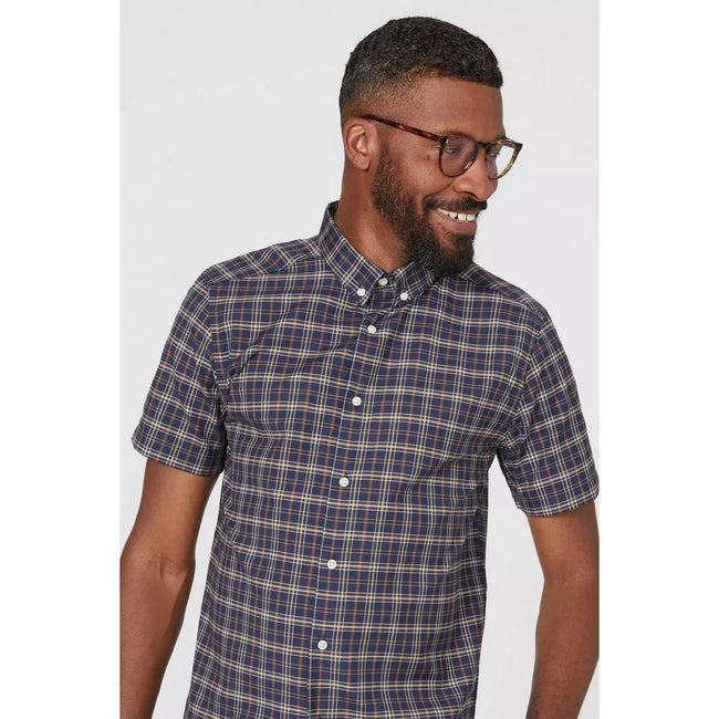 Green - Side - Maine Mens Checked Textured Shirt