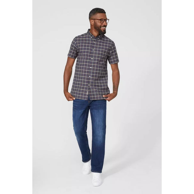 Green - Lifestyle - Maine Mens Checked Textured Shirt