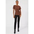 Chocolate - Lifestyle - Principles Womens-Ladies Knotted Flutter Top