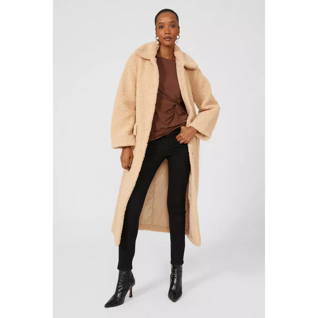 Chocolate - Pack Shot - Principles Womens-Ladies Knotted Flutter Top