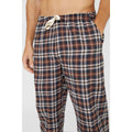 Brown - Side - Debenhams Mens Brushed Twill Checked Lounge Pants