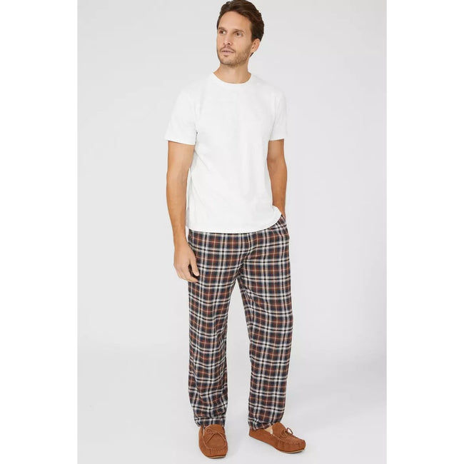 Brown - Lifestyle - Debenhams Mens Brushed Twill Checked Lounge Pants