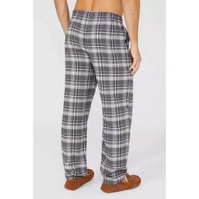 Gray - Back - Debenhams Mens Herringbone Checked Lounge Pants