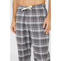 Gray - Side - Debenhams Mens Herringbone Checked Lounge Pants