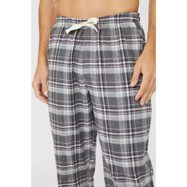 Gray - Side - Debenhams Mens Herringbone Checked Lounge Pants