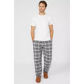 Gray - Pack Shot - Debenhams Mens Herringbone Checked Lounge Pants