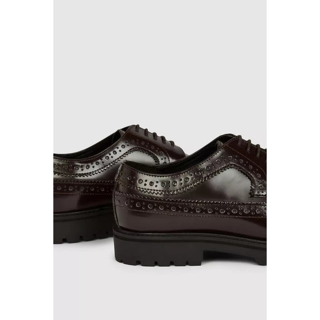 Burgundy - Back - Debenhams Mens Harris Leather Brogues