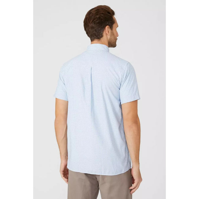 Blue - Back - Maine Mens Checked T-Shirt