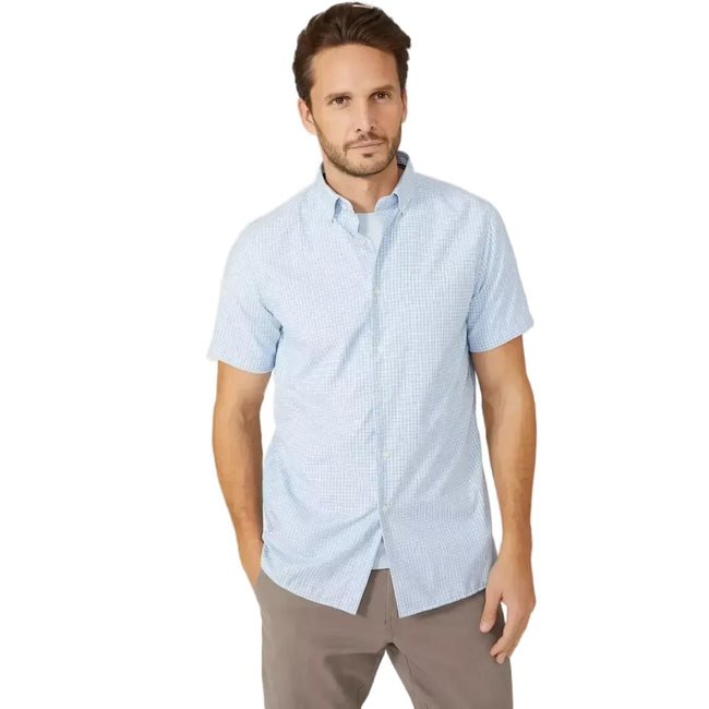 Blue - Front - Maine Mens Checked T-Shirt