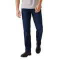 Dark Blue - Front - Mantaray Mens Washed Jeans