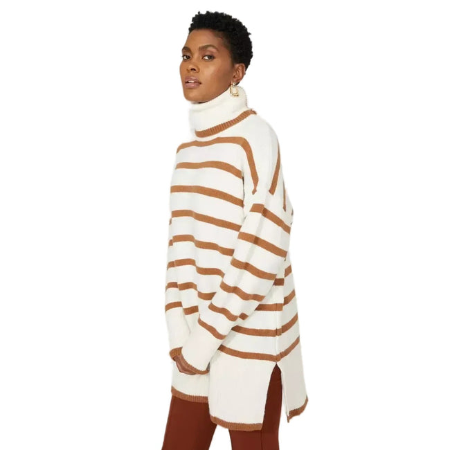 Coffee - Front - Principles Womens-Ladies Knitted Wool Roll Neck Sweater