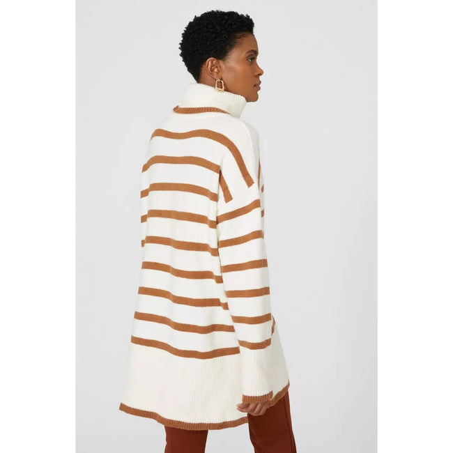 Coffee - Back - Principles Womens-Ladies Knitted Wool Roll Neck Sweater