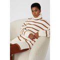 Coffee - Pack Shot - Principles Womens-Ladies Knitted Wool Roll Neck Sweater