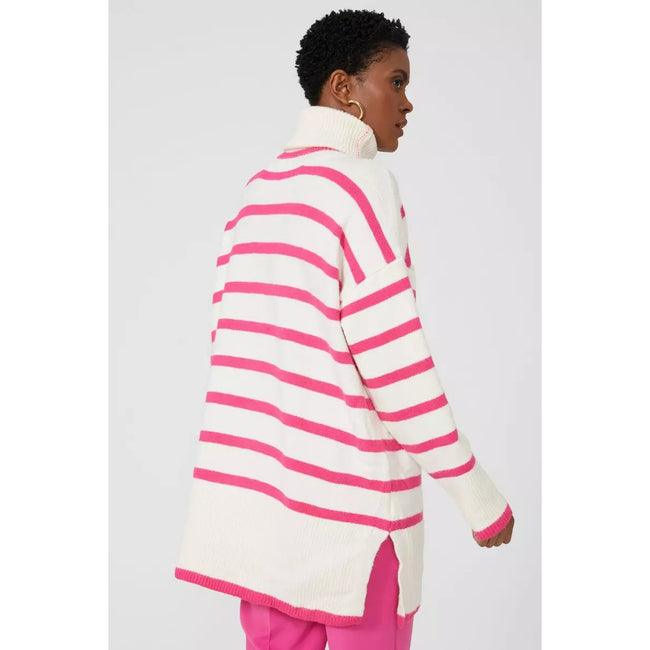 Fuchsia - Back - Principles Womens-Ladies Knitted Wool Roll Neck Sweater