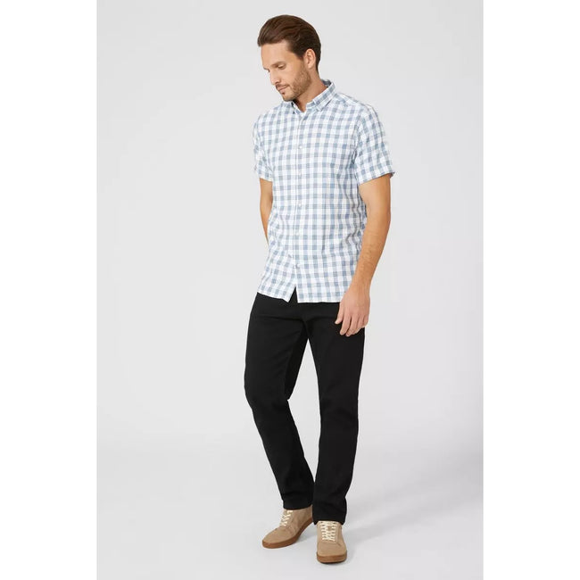 Mid Blue - Pack Shot - Maine Mens Classic Checked Shirt