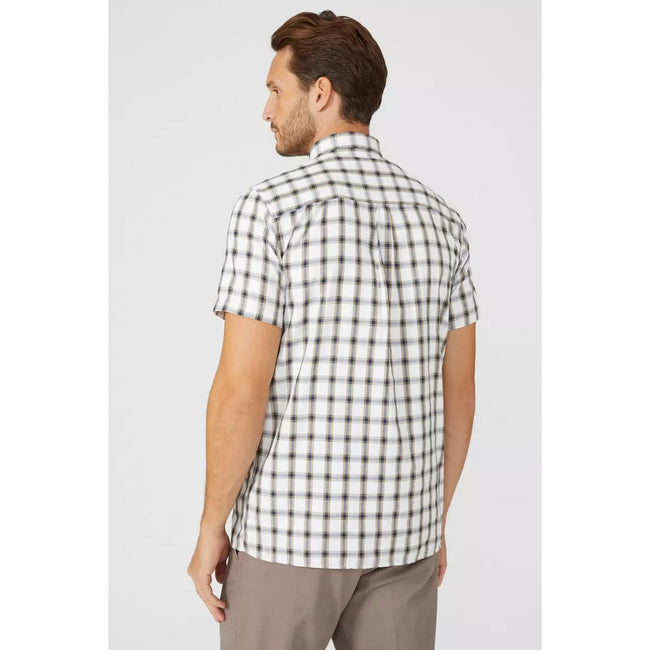 Navy - Back - Maine Mens Classic Checked Shirt