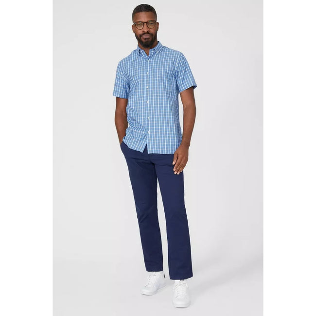 Aqua Blue - Lifestyle - Maine Womens-Ladies Checked Chambray Shirt