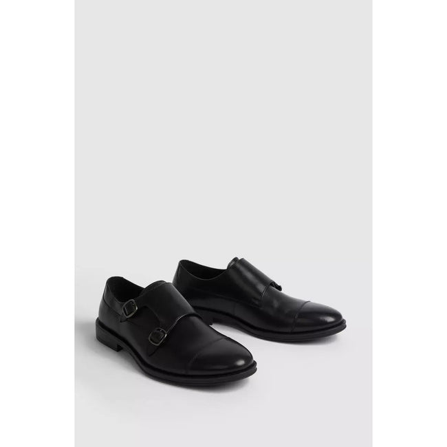 Black - Back - Debenhams Mens Preston Leather Shoes