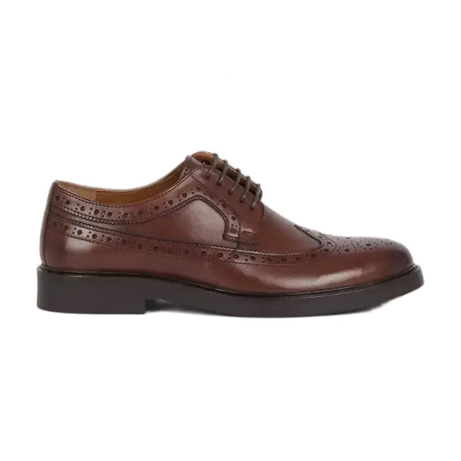 Brown - Front - Debenhams Mens Miller Leather Brogues