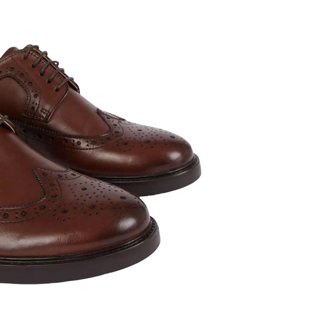 Brown - Back - Debenhams Mens Miller Leather Brogues