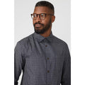 Dark Grey - Side - Maine Mens Gingham Long-Sleeved Shirt