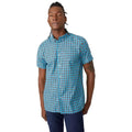 Blue - Front - Mantaray Mens Double Checked Shirt