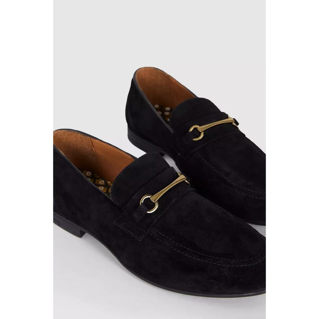 Black - Back - RedTape Mens Farrel Suede Loafers