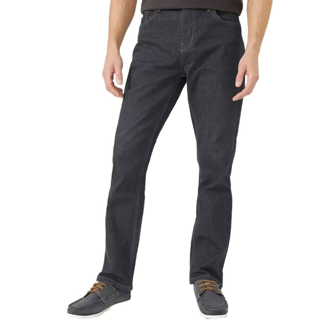 Black - Front - Maine Mens Bootcut Jeans
