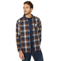 Oatmeal - Front - Mantaray Mens Checked Overshirt