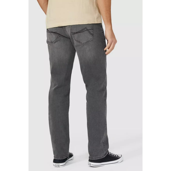 Black - Back - Mantaray Mens Washed Straight Jeans
